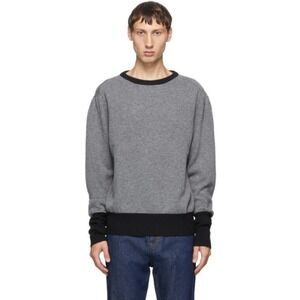 NWT Random Identities Grey Wool and Cashmere Contrast Crewneck Size Medium